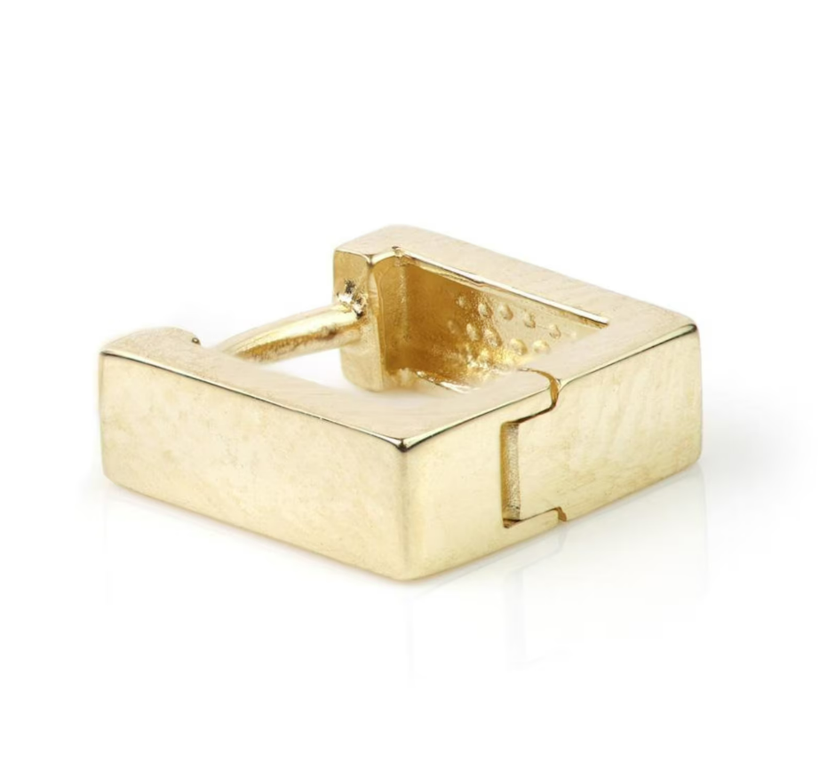 Solid 9ct Square Yellow Gold Huggies, available at Ella Ray Jewellery