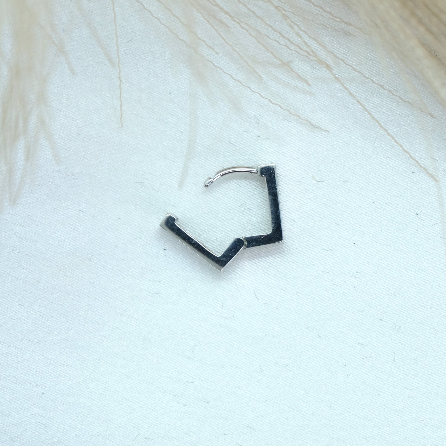 Solid 9ct Square White Gold Huggies, available at Ella Ray Jewellery