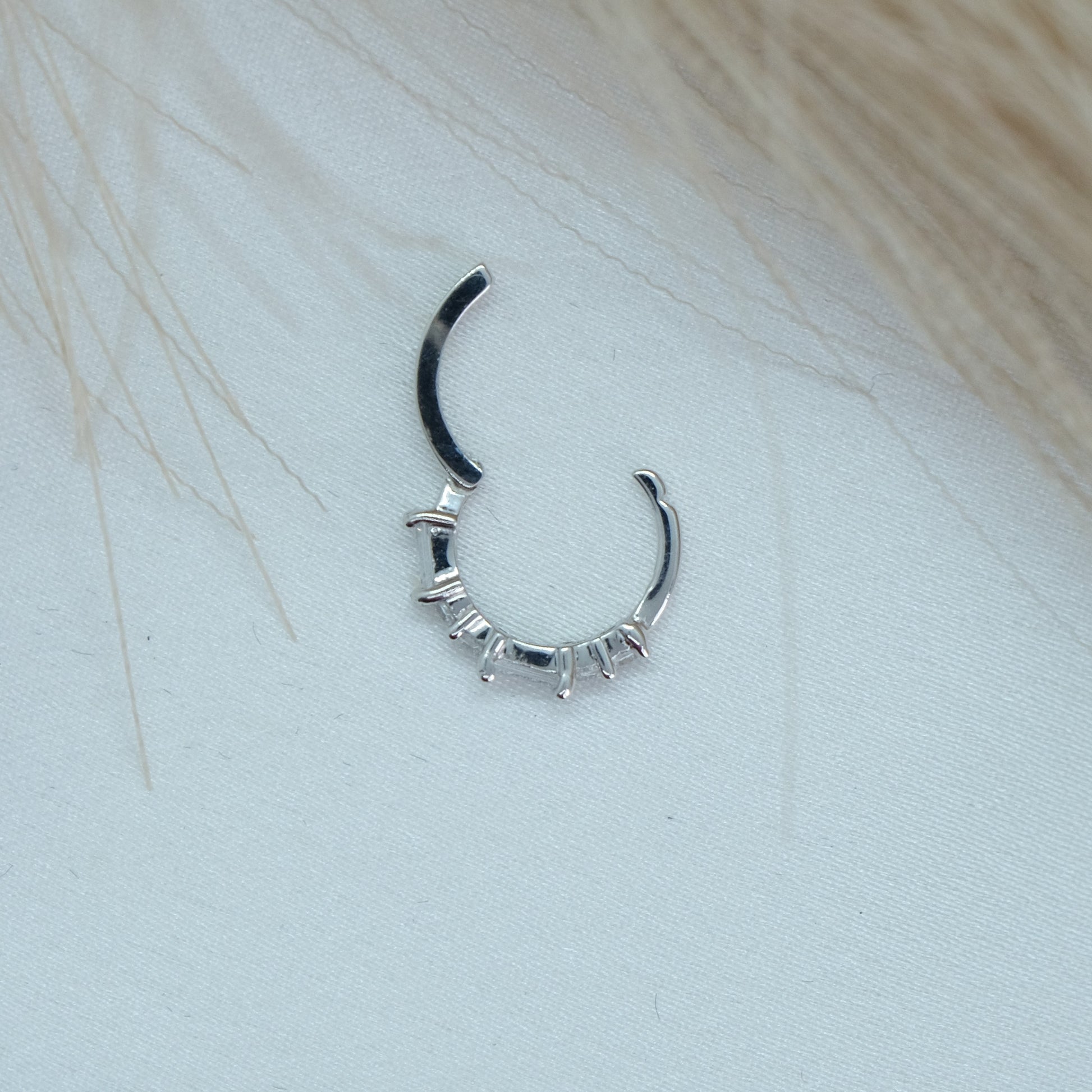 9ct Baguette Gem Huggies from Ella Ray Jewellery: Elegant, versatile huggie earrings crafted from 9ct gold with sparkling baguette-cut gems in a variety of colors, perfect for everyday glamour.