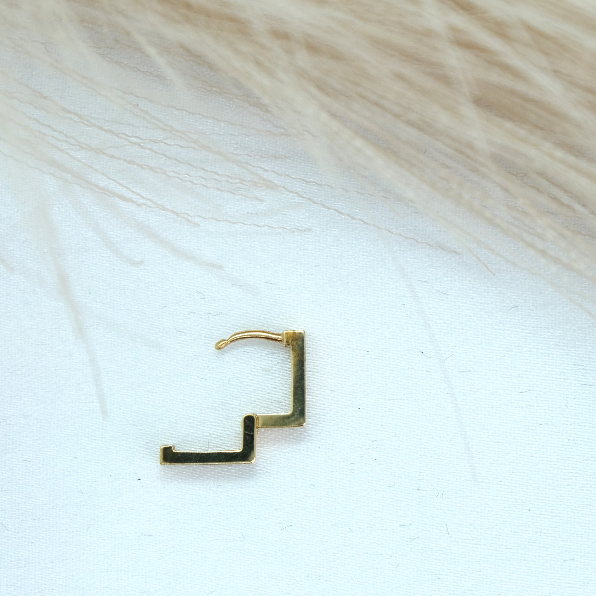 Solid 9ct Square Yellow Gold Huggies, available at Ella Ray Jewellery