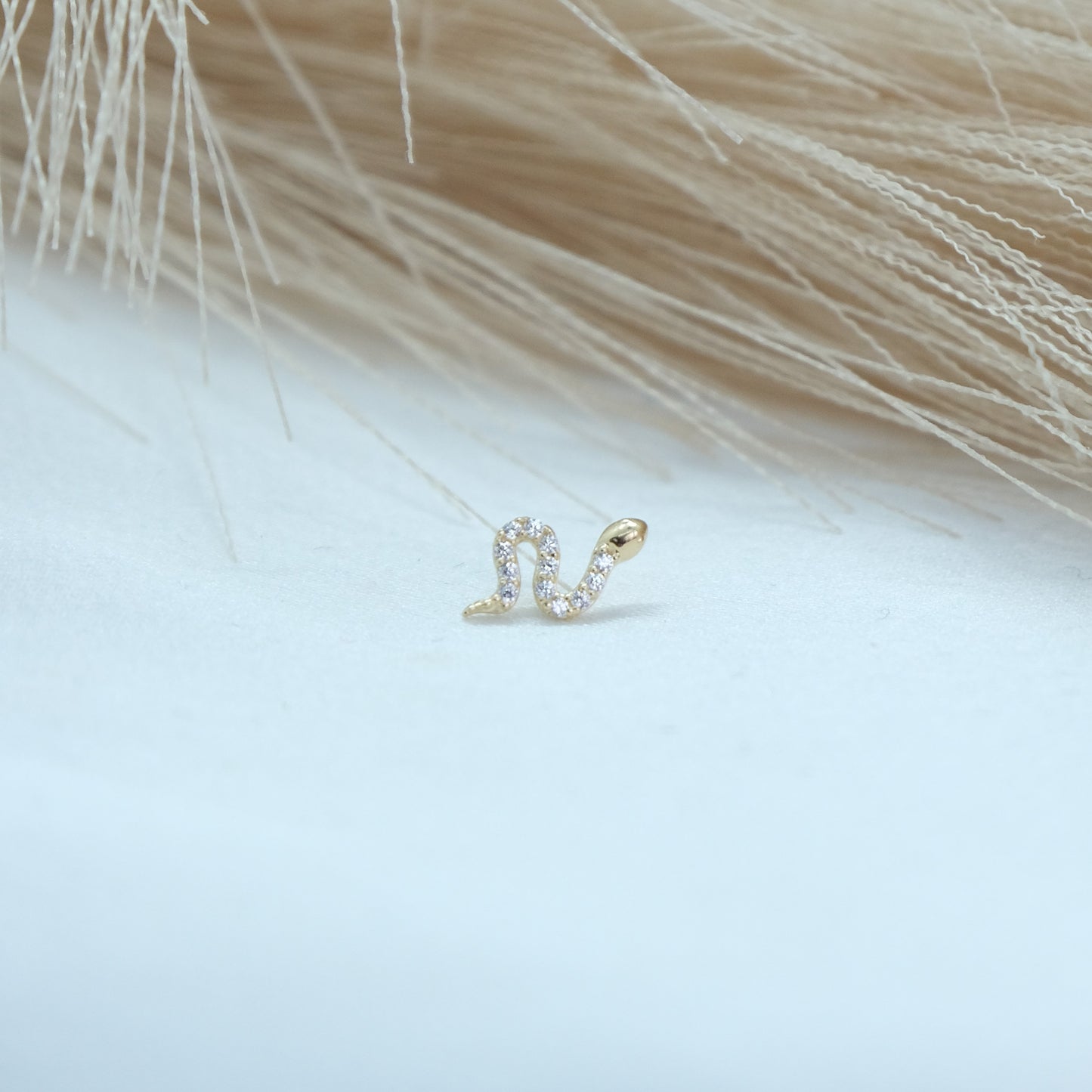 Internal Snake Attachment - 14k Gold Cartilage Earrings